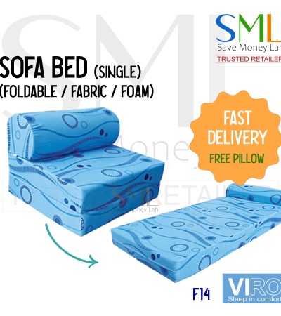 Foldable Fabric Sofa Bed - Foam Type (Single Size) - Medium Firm - 5 designs - Viro Foldable Fabric Sofa Bed - Foam Type (Single Size) - Medium Firm - 5 designs - Viro